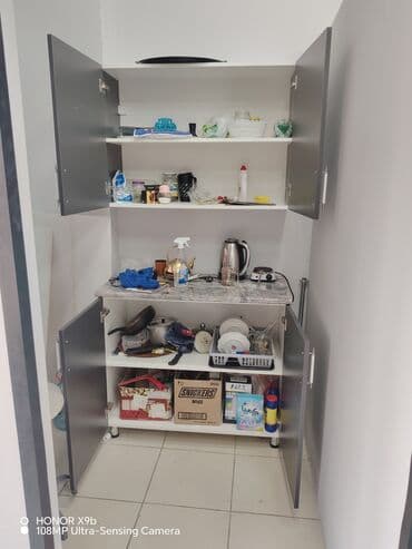 metbex skaf: Mətbəx dolabı dəsti - Rəng: tünd boz (mat), ağ daxili hissə - Üst — 2