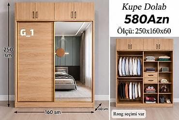 Kupe dolab – model G_1 Ölçü: 250×160×60 sm Qiymət: 580 AZN Rəng — 1