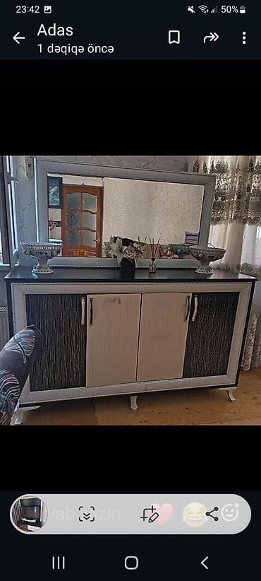 desti: Yemək otağı və yataq otağı üçün mebel dəsti - 2 ədəd vitrin: Şüşəli — 2