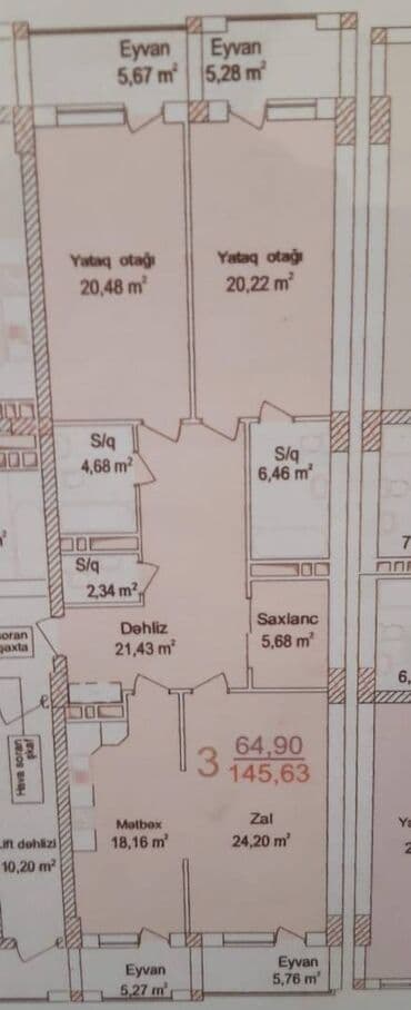 аламедин 1 квартиры: Новый Ясамал, 3 комнаты, Новостройка, 145 м² — 3