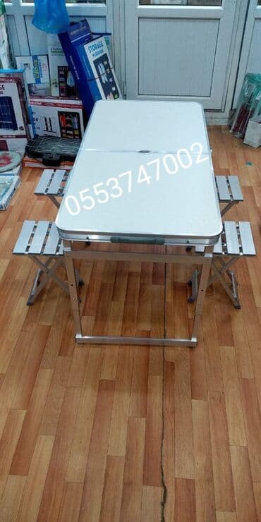 stol stul işlenmiş: Piknik masası Açilib yiğilan çomadan şekilinde daşina bilen 4 neferlik — 1