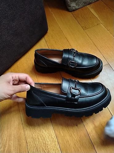 Qara lofer ayaqqabılar – LaDonna - Rəng: qara - Üst material: hamar — 2