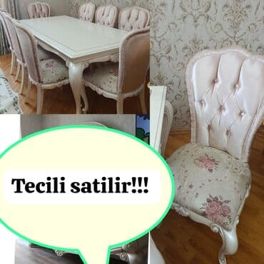 qabax stolu: Qonaq otağı üçün, Dördbucaq masa, 6 stul — 1