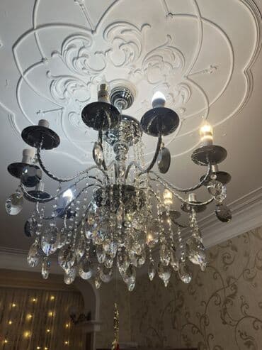 Çılçıraq, 10 və daha çox lampa, Xrustal