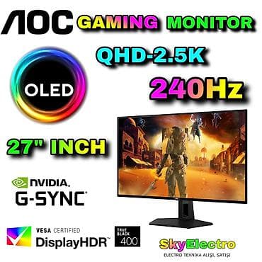 👍 AOC GAMING MONITOR Q27G41ZDP ⛱️ WOLED, 240Hz 🌆 27"INCH 🎆 2.5K -