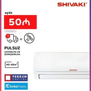 kondisioner motor: Kondisioner Shivaki, Yeni, 40-45 kv. m, Split sistem, Kredit var, Pulsuz quraşdırılma — 1