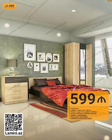 Ev və bağ: Yataq Dəsti – La Mini Tərkib: - Çarpayı: 1 ədəd, 160 x 200 sm - — 1