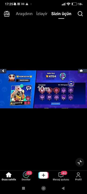 maşın kolleksiyası: Brawl Stars oyun hesabı satılır - Kupa: 47,154 (ən yüksək: 47,167) - — 1