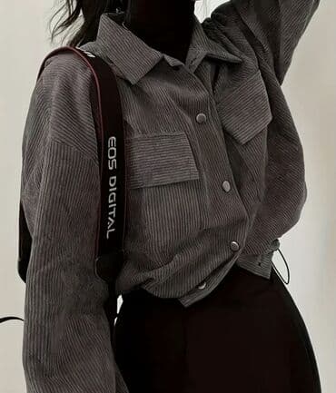 Toy paltarları və aksesuarları: Qadın corduroy köynək - Material: yumşaq, xətli corduroy (vellur) — 1