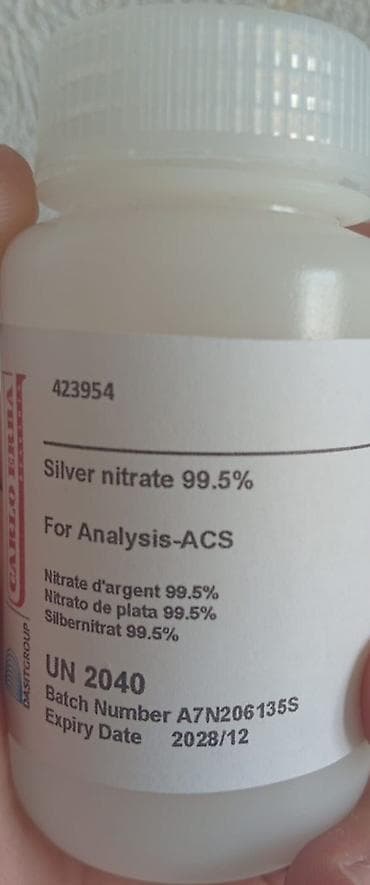 Məhsul: Gümüş nitrat (Silver nitrate) – 99.5% təmizlik Keyfiyyət: For — 1
