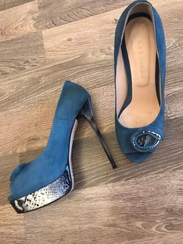 замшевые туфли на платформе: Brend: Paoletti Model: Heel 11198 Ölçü: 38 Rəng: 08-31 (mavi ton) Tip — 1