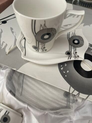 kofe servisi: Qəhvə dəsti, rəng - Ağ, Farfor, 4 nəfərlik — 1