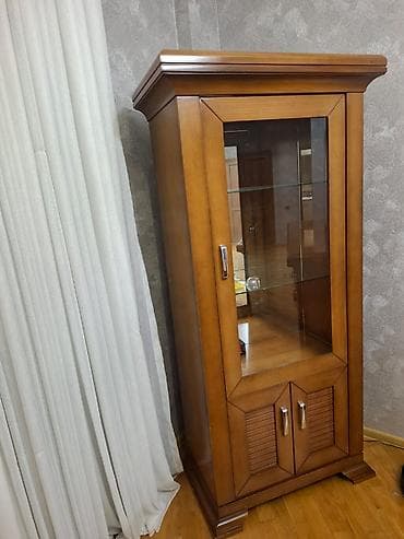 taxta stul: Qonaq otağı üçün mebel dəsti. Şəxsi istifadədə olub, möhkəm və işlək — 8