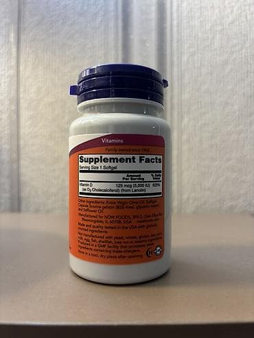 Məhsul: NOW Vitamin D3 – Yüksək Dozalılıq, 5,000 IU Form: Softgel — 2