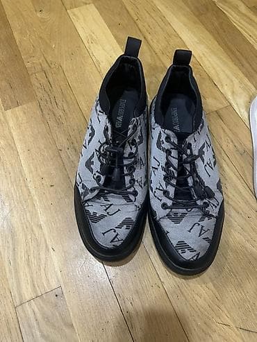 Мужская обувь: Emporio Armani kişi idman ayaqqabısı - Model: EA logolu sneaker - — 2