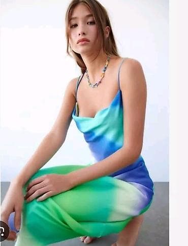 euro wolf utu: Rəng keçişli slip don - Model: nazik ipli, drapeli V-yaxalı slip — 2
