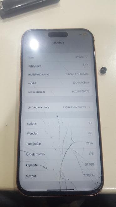 ipon: IPhone 17 Pro Max, 512 GB, Narıncı, Qırıq — 4