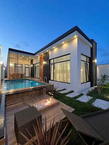 Mərdəkanda yerləşən isti, hovuzlu bağ evimiz xidmətinizdədi,xidmətə