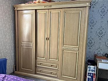 4 qapılı, Siyirməli, Digər rəng, Taxta, Açılan, Düz dolab