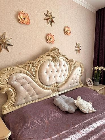 Двуспальная кровать, 2 тумбы, Б/у — 4