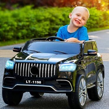 demir masin: Mercedes LT1198 uşaq elektrikli maşını / Məhsul qırmızı və qara — 6