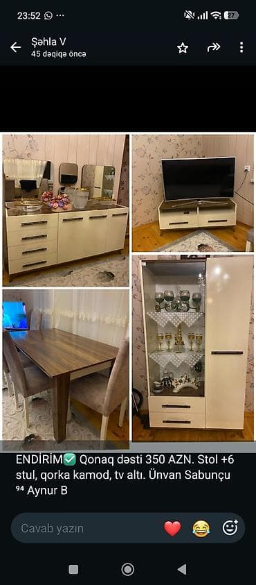 077 613 12 74Qonaq dəsti – komplekt Tərkib: - Aşılama üçün iri stol - lalafo.az -da 077 613 12 74Qonaq dəsti – komplekt Tərkib: - Aşılama üçün iri stol -