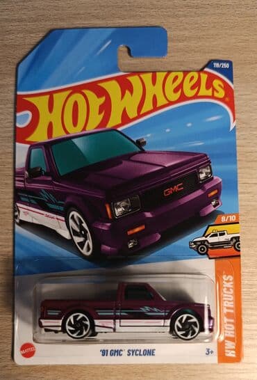 imzalı kart: Hot Wheels – ’91 GMC Syclone (HW Hot Trucks seriyası) - Miqyas: 1:64 — 1