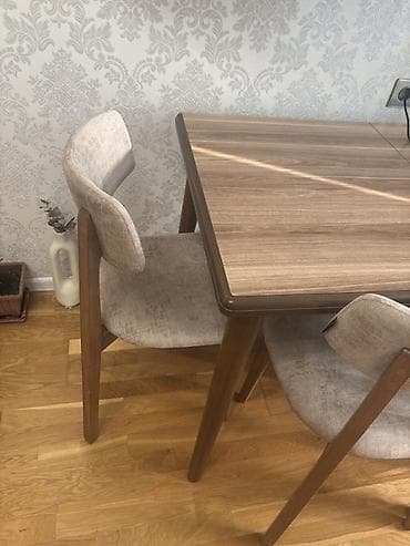 kapron stol stul: Masa və 6 ədəd yumşaq stul - Dizayn: Skandinaviya üslubunda 900azna — 2