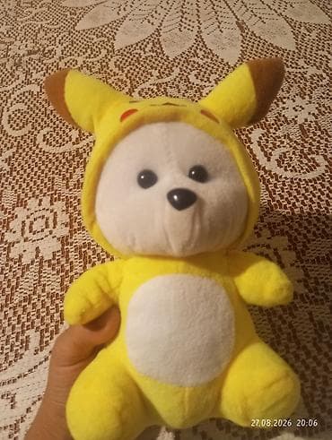 oyuncaq evakuatorlar: Pikachu kostyumlu yumşaq oyuncaq ayıcık - Parlaq sarı rəngli, üz və — 1