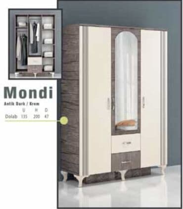 Бусы: Новый, Распашной, 3 двери Прямой шкаф, Гардеробный шкаф — 1