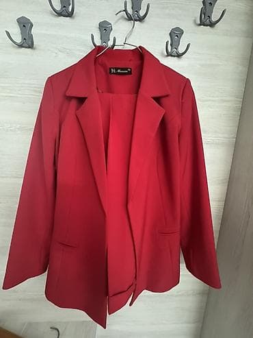 Qadın dəsti – Monzza brendi - Rəng: parlaq qırmızı - Komplekt: pencək — 3