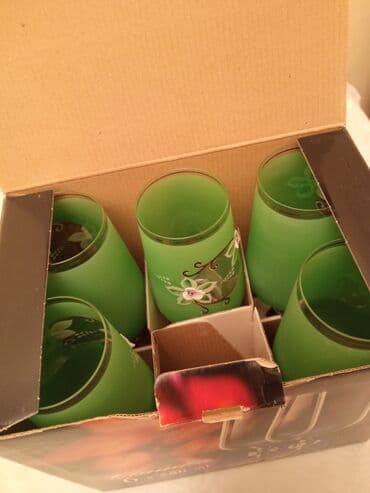 suse caynikler: Qədəhlər, rəng - Yaşıl, Bərkidilmiş şüşə, 250 ml, Belçika — 2