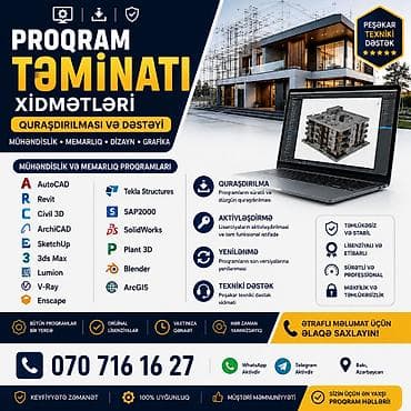 clima termo: 🔹 Autodesk Paketi: AutoCAD, 3ds Max, Revit, Maya, Civil 3D və s. (Ən — 1