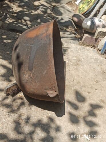 qoz bişiren: İşlənmiş, Aş qazanı, rəng - Boz, Çuqun, 30 sm, SSRİ — 7