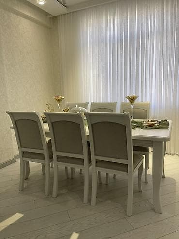 Qonaq otağı üçün, Açılmayan, Dördbucaq masa, 8 stul