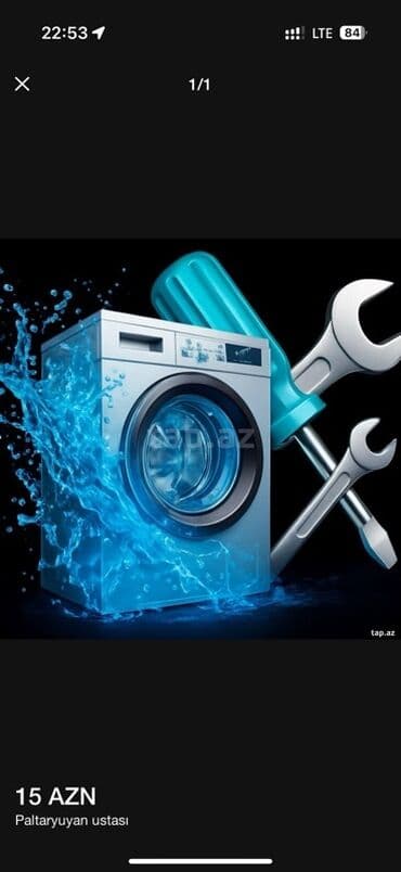 чистка стиральной машины: Paltaryuyan ustası – peşəkar servis Xidmətlər: - Avtomat — 1