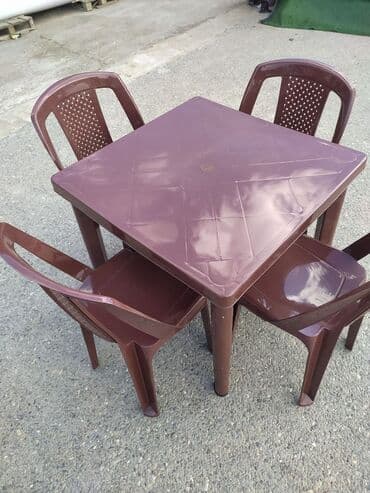 раскладной стол: Yeni, Kvadrat masa, 4 stul, Açılmayan, Stullar ilə, Plastik, Azərbaycan — 2