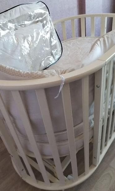 yumru taxt: Oğlan və qız üçün, Yumru, Beşik, Dəst ilə, Matras ilə, Yellənmə mexanizmsiz — 1
