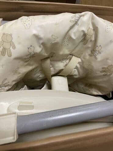 детская кобура на пояс: Uşaq yemək stulu - Rəng: krem/ivori, şən heyvan fiqurlu yumşaq — 4