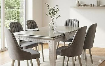 Qonaq otağı üçün, İşlənmiş, Kvadrat masa, 6 stul — 1