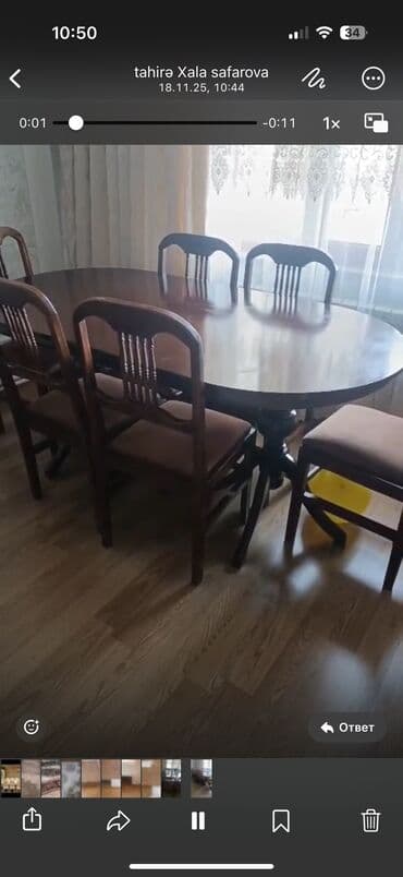 sutul stol: Qonaq otağı üçün, Açılmayan, Oval masa, 6 stul — 2