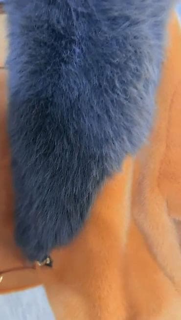 aşbaz geyimi: Narıncı rəngli qısa xəz jaket - Parlaq narıncı ton, yumşaq xəz — 4