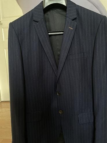 Şalvarlar: Barba Napoli firmasına aid: Kişi kostyum jaketi – tünd göy rəngdə — 5