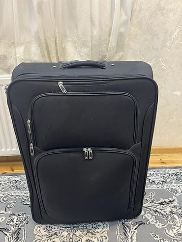 Ovçuluq və balıqçılıq: Böyük ölçülü yumşaq korpuslu səyahət çamadanı - Rəng: qara - — 1