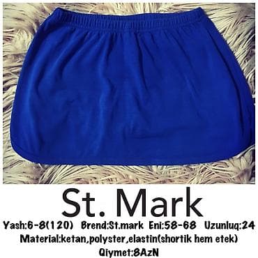 short: Yash:6-8(120) Brend:St.mark Eni:58-68 Uzunluq:24 — 1