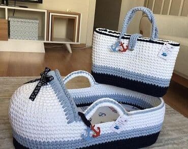 uşaq çantalar: Əl işi uşaq üçun səbətlər. Ölçüsü 70/35 sm. Tək səbət 90 azn . Çanta — 2