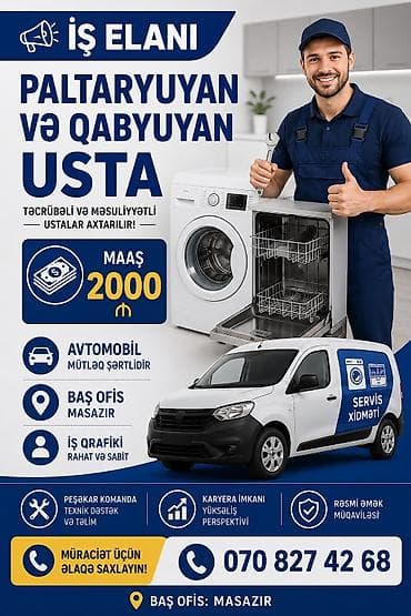 Услуги: İş elanı: Paltaryuyan və qabuyan ustası - Tələblər: təcrübəli və — 1