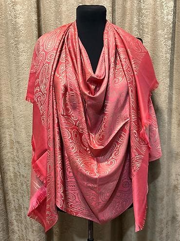 Paisley naxışlı geniş şal/şarf ipək, 70*180 ölçü - Rənglər: çəhrayı