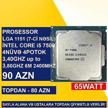 Elektron kitablar: Prosessor Intel Core i5 Prosessor “LGA 1151 (7-ci nəsil) İntel Core i5 7500”, 3-4 GHz, 4 nüvə, İşlənmiş — 1