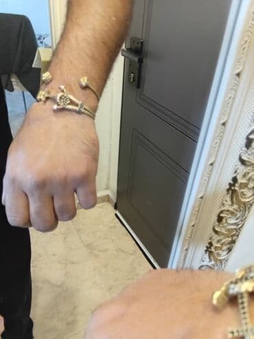 Çantalar: Kişi üçün dizayn qolbaqlar dəsti - Material: metal ərintisi, qızılı — 4